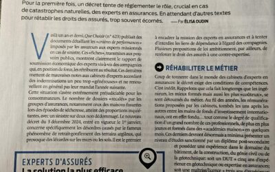Article du magazine « QUE CHOISIR » N°643 de février 2025 – Les experts d’assurance pour les sinistres en CATNAT –